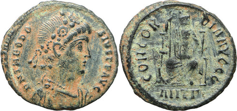 Ancient Roman coin of Theodosius I minted in Antioch - CONCORDIA AVGGG