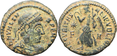 Ancient Roman coin of Valens as Augustus - SECVRITAS REPVBLICAE