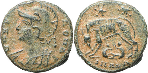 Ancient Roman coin - Commemorative Coin minted in Alexandria, Egypt - Wolf and Twins