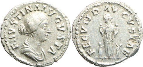 Ancient Roman silver coin of Faustina II - FECVND AVGVSTAE