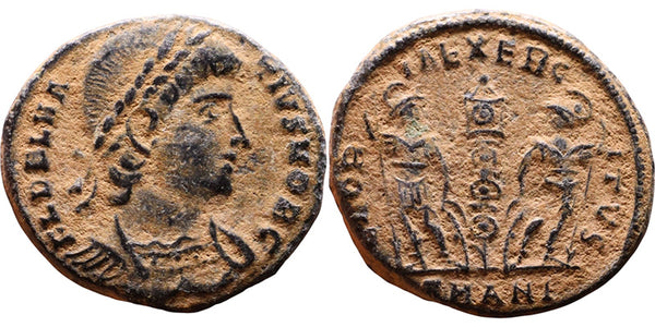 Ancient Roman coin of Delmatius as Caesar - GLORIA EXERCITVS - Antioch