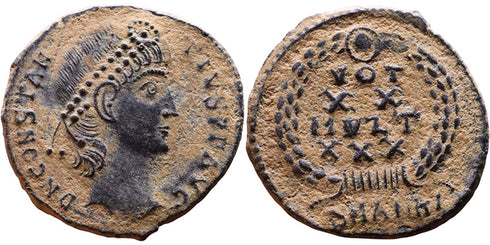 Ancient Roman coin of Constantius II - VOT XX MVLT XXX - Antioch Mint