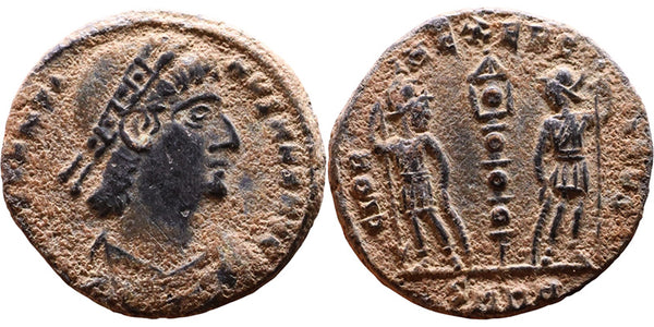 Ancient Roman coin of Constantine I The Great - GLORIA EXERCITVS