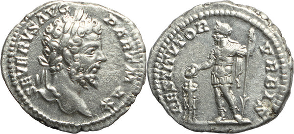 EF+ Ancient Roman silver denarius of the Emperor Septimius Severus struck in Rome