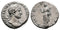 Ancient Roman silver denarius of the Emperor Hadrian minted in Rome in 119-122 AD