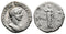 Ancient Roman silver denarius of the Emperor Hadrian minted in Rome in 118 AD