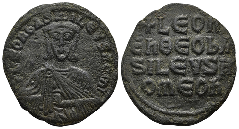 Ancient Byzantine coin of Leo VI The Wise minted in Constantinople