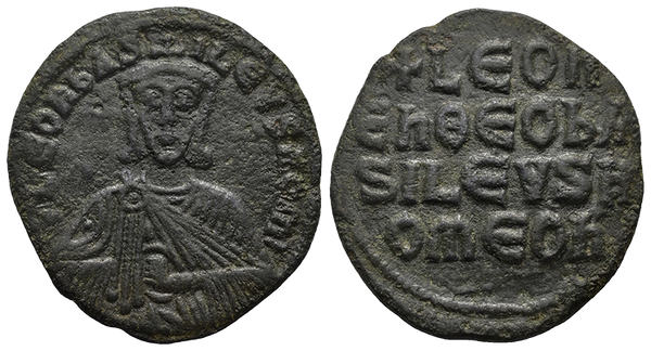Ancient Byzantine coin of Leo VI The Wise minted in Constantinople