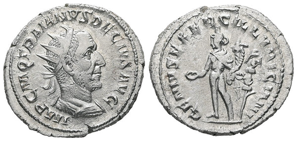 Ancient Silver Roman coin of the Emperor Trajan Decius - GENIVS EXERC ILLVRICIANI