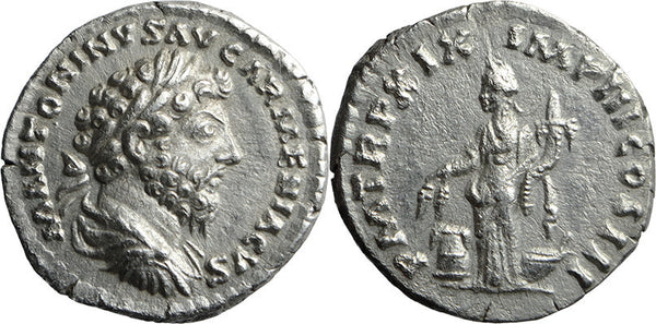 EF+ Ancient Roman silver coin of the Emperor Marcus Aurelius minted in Rome