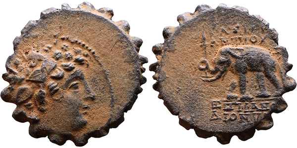 Ancient Greek coin of the Seleukid King Antiochos VI Dionysos