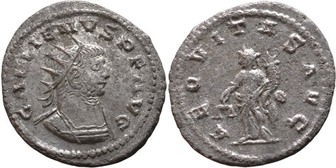 Ancient Roman silvered coin of the Emperor Gallienus - AEQVITAS AVG