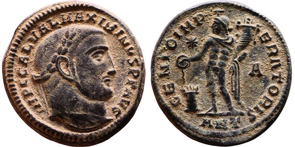 Ancient Roman coin of the Emperor Maximinus II minted in Antioch