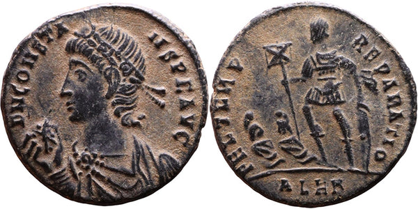 EF+ Ancient Roman coin of Constans as Augustus struck in Alexandria, Egypt