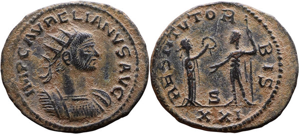 Ancient Roman coin of the Emperor Aurelian - RESTITVT ORBIS