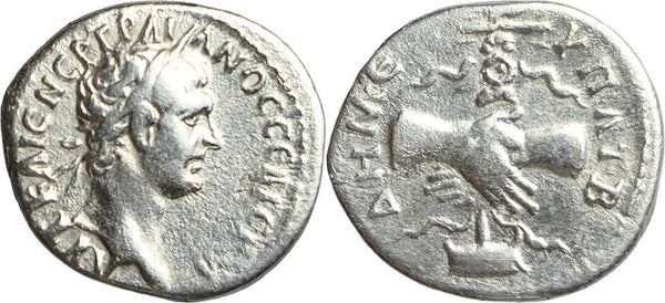 Ancient Roman silver drachm of the Emperor Trajan minted in Caesaria, Cappadocia in 98-99 AD