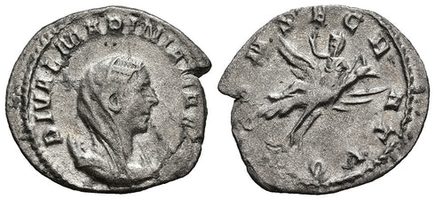 Scarce Ancient Roman coin of Mariniana - Wife of Valerian I who died before 253 AD