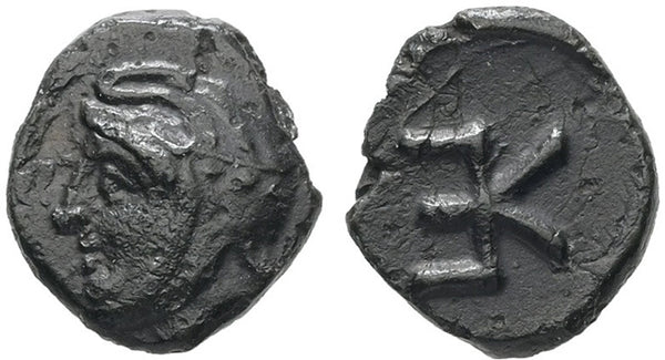 Ancient Greek coin minted in Kebren, Troas in 412-399 BC