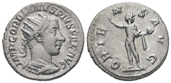 EF/VF+ Ancient Roman silver coin of the Emperor Gordian III minted in Antioch