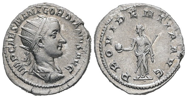 EF/aEF Ancient Roman silver coin of the Emperor Gordian III minted in Rome