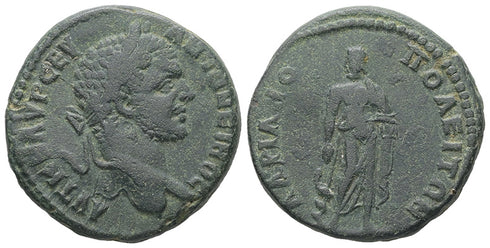 Ancient Roman Provincial coin of Caracalla minted in Hadrianopolis, Thrace