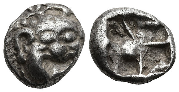 Ancient Greek silver coin from Parion, Mysia circa 5th Century BC