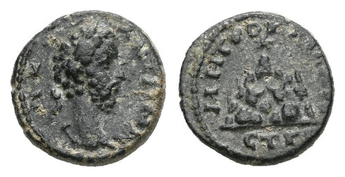 Ancient Roman Provincial coin of the Emperor Commodus as Augustus minted in Caesarea, Cappadocia