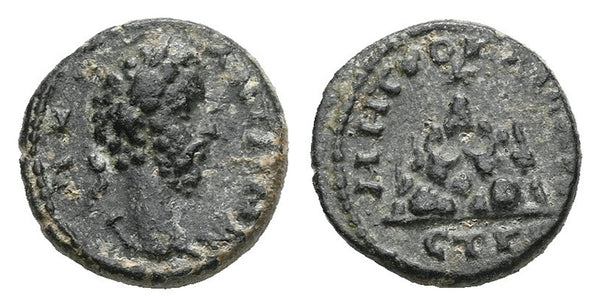 Ancient Roman Provincial coin of the Emperor Commodus as Augustus minted in Caesarea, Cappadocia