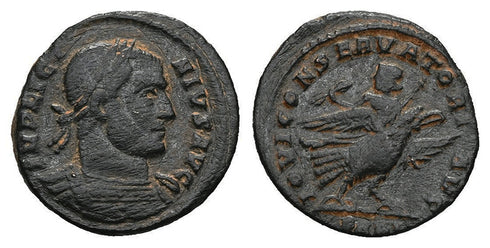 Ancient Roman coin of the Emperor Licinius I minted in Arles - Licinius riding an Eagle
