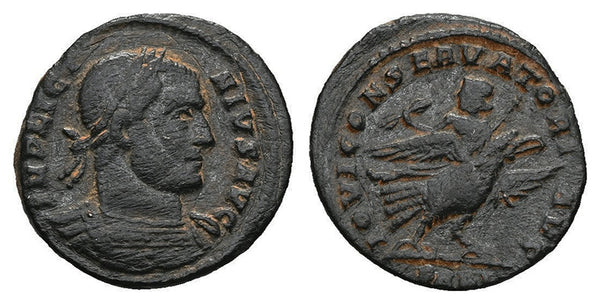 Ancient Roman coin of the Emperor Licinius I minted in Arles - Licinius riding an Eagle