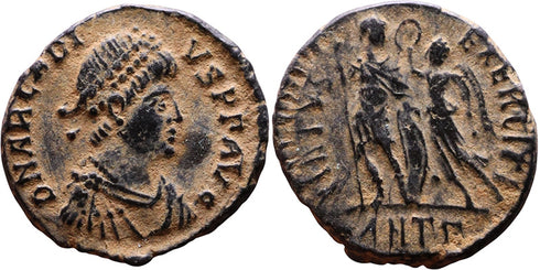 Ancient Roman coin of Arcadius minted in Antioch - VIRTVS EXERCITI
