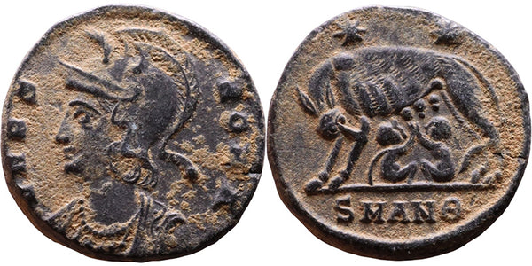 Ancient Roman coin - Commemorative Coin minted in Antioch - Wolf and Twins