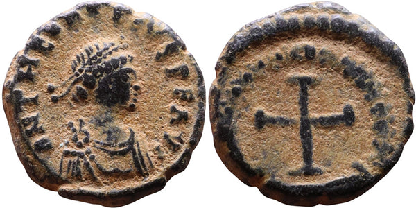 Ancient Roman coin of the Emperor Theodosius II 408-450AD