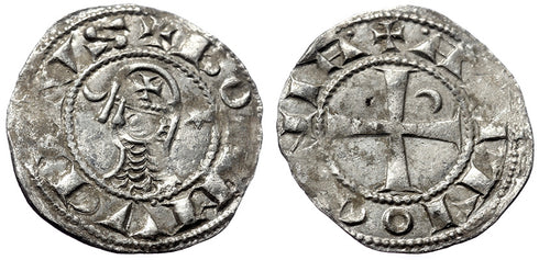 Ancient Crusader silver coin of Bohemund III (1163-1201) minted in Antioch