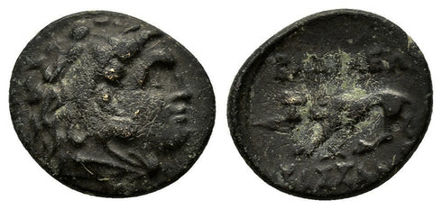 Ancient Greek bronze coin of Kassander minted in Pella or Amphipolis