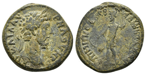 Ancient Roman Provincial coin of Lucius Verus minted in Ankyra, Phrygia