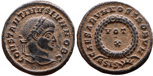 Mint state Ancient Roman coin of Constantine II as Caesar minted in Siscia - CAESARVM NOSTRORVM