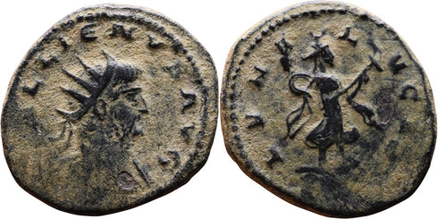 Ancient Roman coin of the Emperor Gallienus minted in Antioch - LVNA LVCIF