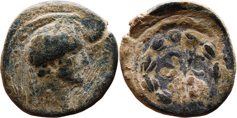 Uncleaned Ancient Roman Provincial coin of the Emperor Antoninus Pius minted in Antioch