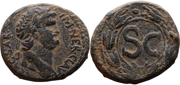 VF+ Ancient Roman Provincial coin of the Emperor Nero minted in Antioch, Syria