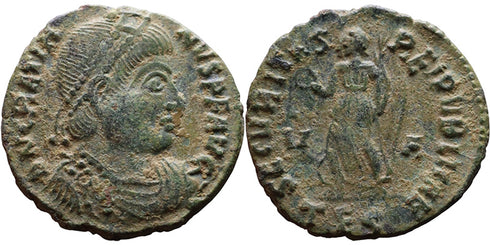 Ancient Roman coin of the Emperor Gratian as Augustus - Thessalonica Mint