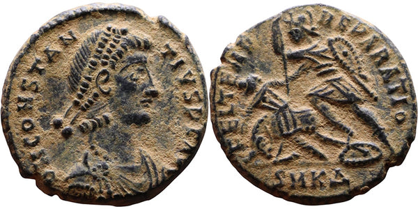 Ancient Roman coin of Constantius II minted in Cyzicus - FEL TEMP REPARATIO