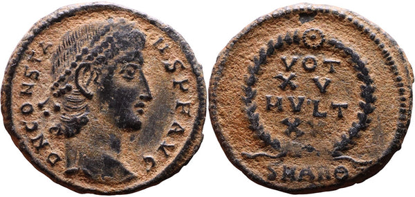 Ancient Roman coin of Constans as Augustus struck in Antioch