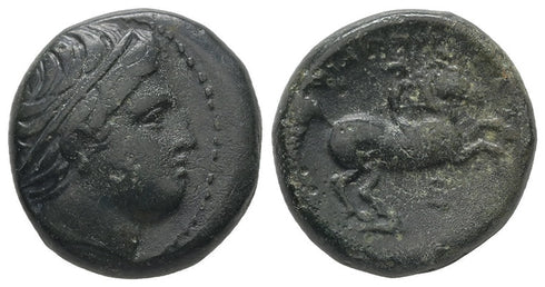 Ancient Greek bronze coin of Philip II of Macedon circa 359-336 BC