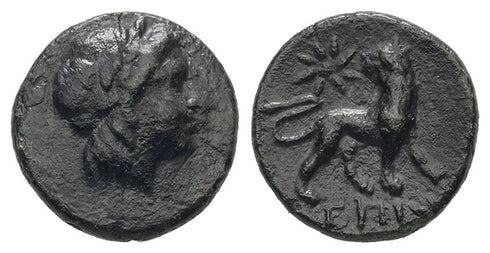 Ancient Greek coin from Miletos, Ionia circa 350-325 BC - Lion