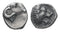 Ancient Greek silver coin from Caria Late 5th BC - Ram and Lion