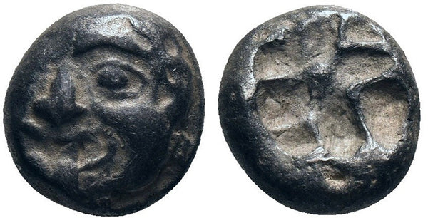 Ancient Greek silver coin from Parion, Mysia circa 5th Century BC - Gorgon