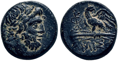 Ancient Greek coin from Pontos, Amisos - Zeus and Eagle