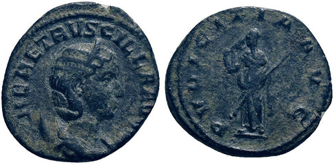 Ancient Roman silver coin of Herennia Etruscilla AR Antoninianus - PVDICITIA AVG