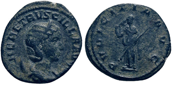 Ancient Roman silver coin of Herennia Etruscilla AR Antoninianus - PVDICITIA AVG